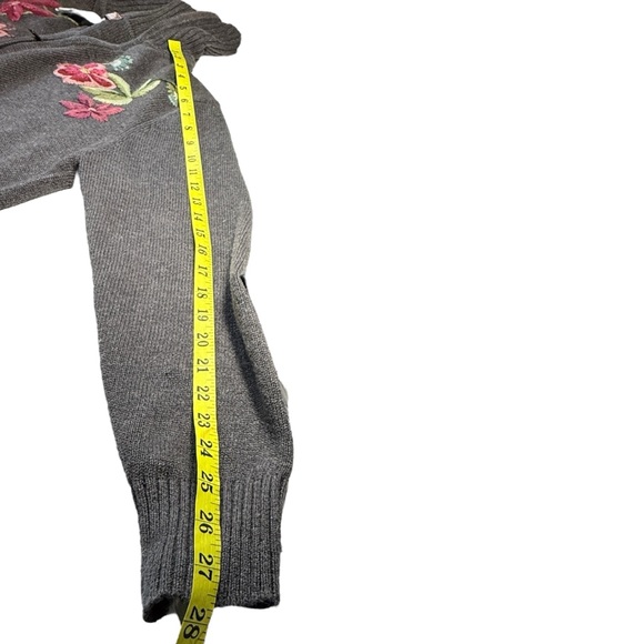 Tiara International Embroidered Floral Zip Up Vintage Cardigan Sz Large Grandma - Picture 6 of 9